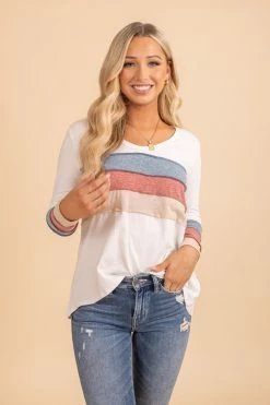 Bibi True To Self Color Blocked Striped Top