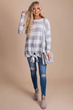 Bella Ella Boutique Oh So Sweet Light Gray Striped Top -Bella Ella Sales full 1f545fa6 4c59 4990 87ab c2c795844720 5000x