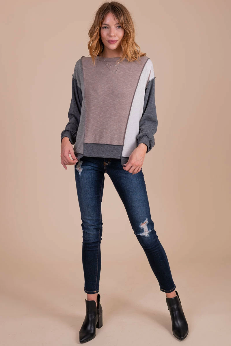 Bibi Young And In Love Color Block Top - Light Brown 5 Bibi Young And In Love Color Block Top - Light Brown - Image 5