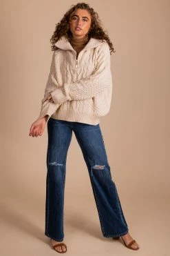 Sweaterland Warm Embrace Chunky Cable Knit Sweater - Off White -Bella Ella Sales full 8c9c41d5 252e 4f4f 81c9 ed5f88a8c9bc 5000x