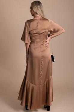 Dress Day Stop And Stare Shimmery Maxi Dress -Bella Ella Sales gold back 5000x