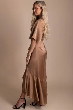 Dress Day Stop And Stare Shimmery Maxi Dress -Bella Ella Sales gold side 5000x