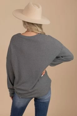 7th Ray Winds Of Winter Waffle Knit Top -Bella Ella Sales gray back 0e47e378 6f6f 4ca0 be47 d39ade27293e 5000x