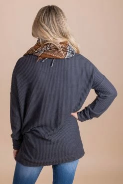 Zenana Life Goes On Long Sleeve Waffle Top -Bella Ella Sales gray back 5bbc094c 9f7c 4bd1 913a 90cadb9a4c68 5000x