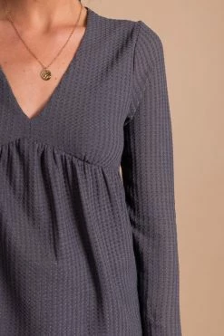 In Loom Here With You Long Sleeve Waffle Top -Bella Ella Sales gray detail 59dc7a04 2abe 4670 8c0f d67f1013c133 5000x