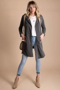 Almost Nothing Hold My Hand Hooded Cardigan -Bella Ella Sales gray full 90d49a86 d78e 48e1 b313 a49793f436d7 5000x