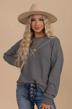 7th Ray Winds Of Winter Waffle Knit Top -Bella Ella Sales gray main d39a468d 0a9c 40d4 8c8f b4667f689066 5000x