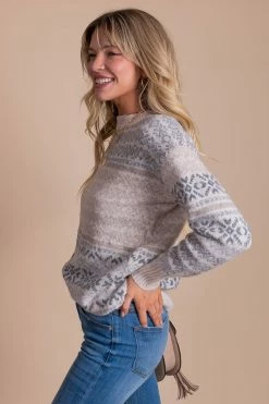 Be Cool My Favorite Season Nordic Print Sweater 11 Be Cool My Favorite Season Nordic Print Sweater -Bella Ella Sales gray side db02233c 3f31 425a a904 c05fec1cfe51 5000x