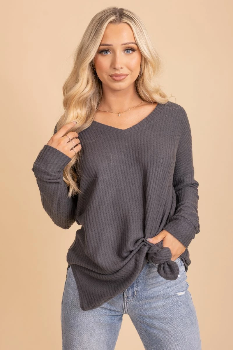Zenana Spiced Cider V-Neck Waffle Top 20 Zenana Spiced Cider V-Neck Waffle Top - Image 20