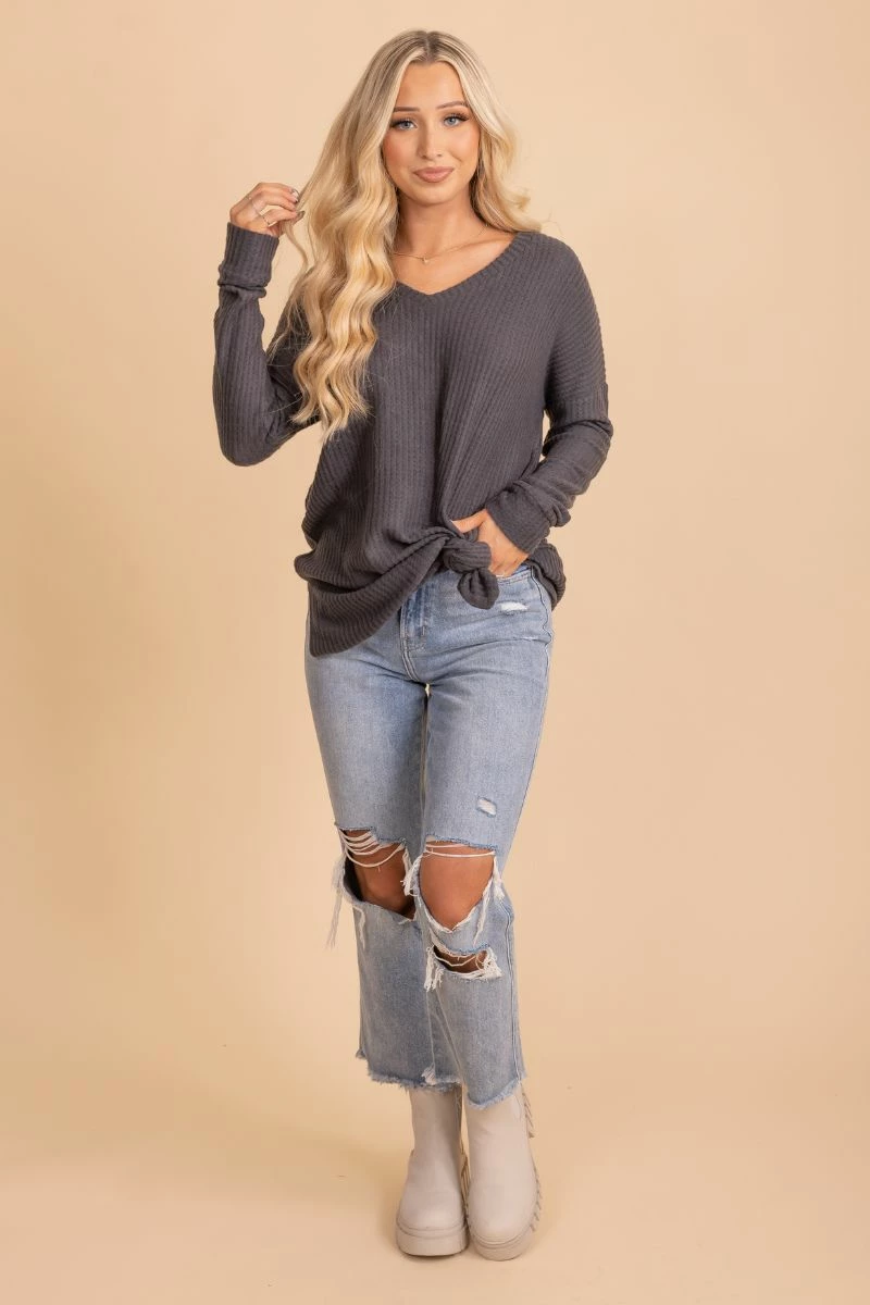 Zenana Spiced Cider V-Neck Waffle Top 23 Zenana Spiced Cider V-Neck Waffle Top - Image 23