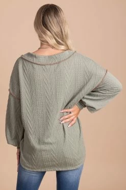 Bibi Loving You V-Neck Knit Sweater -Bella Ella Sales green back 3a5afcb9 5500 477e 8e36 1f5031684f66 5000x