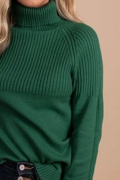 Chocolate Snuggle Up Knit Turtleneck Top -Bella Ella Sales green detail 40d09c85 8484 4290 9ac2 7e0ae3a9c237 5000x