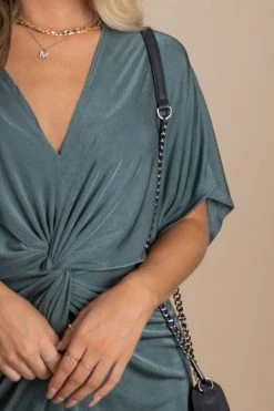 Lovely Day Dress To Impress Ruched Midi Dress -Bella Ella Sales green detail c86c6487 e1b0 4136 9cf7 23a9406c04d3 5000x