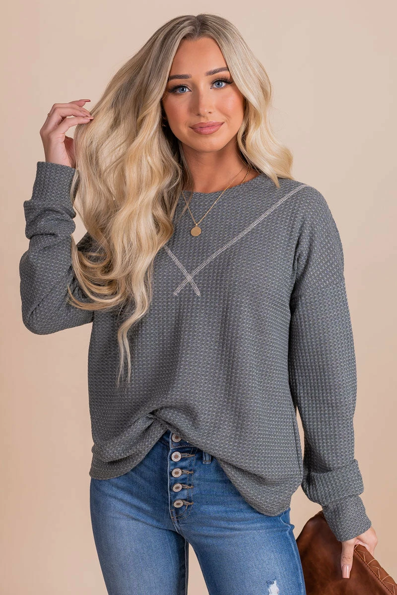 7th Ray Road To Home Waffle Knit Sweater 1 7th Ray Road To Home Waffle Knit Sweater