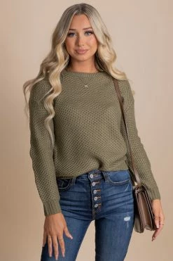 Mak My Own Muse Knit Pullover Sweater -Bella Ella Sales green front 59f4118f 5510 48df 875c d334d370e47b 5000x