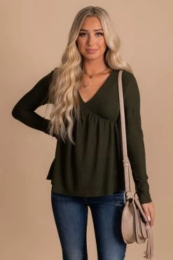 In Loom Here With You Long Sleeve Waffle Top