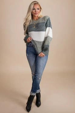 Bella Ella Boutique Comfy And Cozy Striped Pullover Sweater -Bella Ella Sales green full 2fd79cfa 41cb 4d76 aea5 9aac8c18c68d 5000x