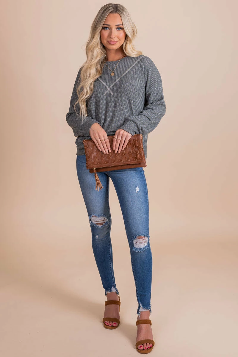 7th Ray Road To Home Waffle Knit Sweater 4 7th Ray Road To Home Waffle Knit Sweater - Image 4