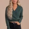 Bella Ella Boutique City Nights Long Sleeve Wrap Sweater