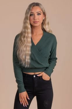Bella Ella Boutique City Nights Long Sleeve Wrap Sweater