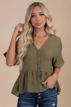 Mine & E&M Balcony View Peplum Top -Bella Ella Sales green main f5265237 476a 4d33 8873 e3a7b22d0494 5000x