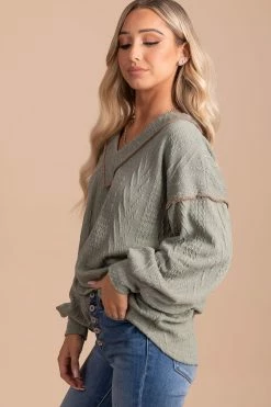 Bibi Loving You V-Neck Knit Sweater -Bella Ella Sales green side a60baf4c d40a 4a8c aab8 70c704ea7179 5000x