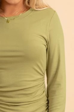 Very J Good Moments Long Sleeve Mini Dress 22 Very J Good Moments Long Sleeve Mini Dress -Bella Ella Sales greendetail 5000x