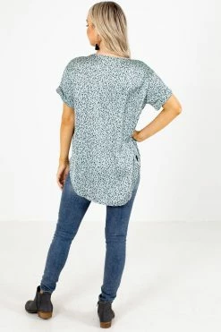 Stylive Hello Hollywood Leopard Print Blouse -Bella Ella Sales hello hollywood leopard print blouse blue back 5000x