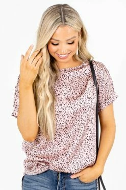 Stylive Hello Hollywood Leopard Print Blouse -Bella Ella Sales hello hollywood leopard print blouse pink front 5000x