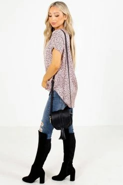 Stylive Hello Hollywood Leopard Print Blouse -Bella Ella Sales hello hollywood leopard print blouse pink side 5000x