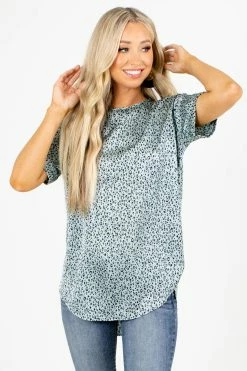 Stylive Hello Hollywood Leopard Print Blouse -Bella Ella Sales hello hollywood leopard print sweater blue front 5000x