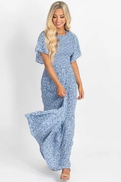 In Loom Hey There Delilah Floral Maxi Dress -Bella Ella Sales hey there blue front 5000x