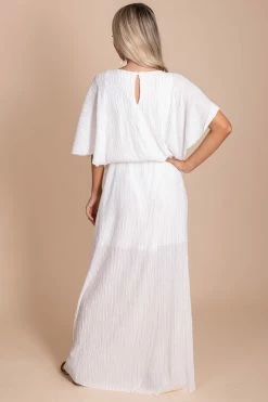 Stylive In The Limelight Ribbed Maxi Dress -Bella Ella Sales in the limelight white back 5000x
