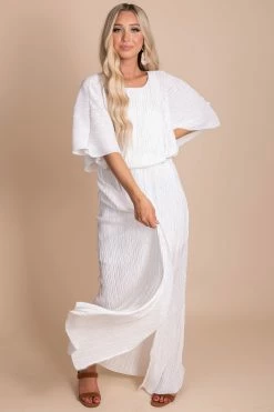 Stylive In The Limelight Ribbed Maxi Dress -Bella Ella Sales in the limelight white main image 5000x