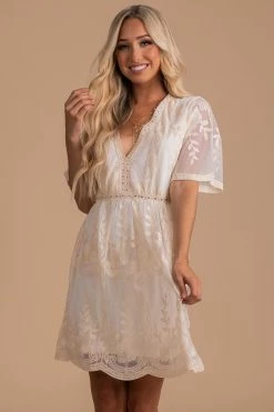 Bella Ella Boutique Light My Fire Cream Lace Mini Dress -Bella Ella Sales light my fire main image 869eb7c0 385d 4062 896b d0785095ae80 5000x