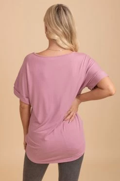 Zenana Wait For You V-Neck Top -Bella Ella Sales light rose back 5000x