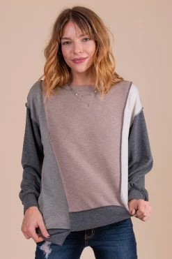 Bibi Young And In Love Color Block Top - Light Brown