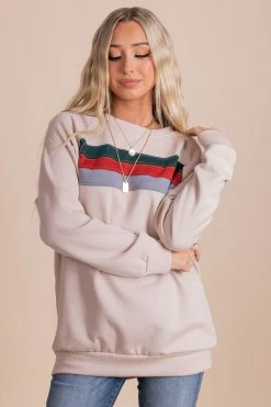 Cherish By My Side Taupe Pullover