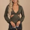HOT CHOCOLATE The City Never Sleeps Cut-Out Mini Dress - Green