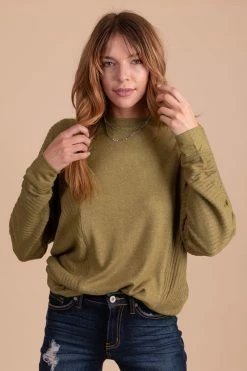 Mono B Cheers To Us Textured Knit Sweater - Light Green