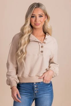 In Loom Warm And Toasty Hooded Sweater - Light Brown