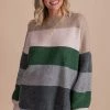 Listicle Lazy Days Striped Long Sleeve Pullover