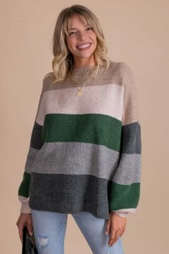 Listicle Lazy Days Striped Long Sleeve Pullover
