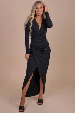 Cameo Stolen Heart Long Sleeve Midi Dress - Black
