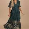 IRIS Light My Fire Dark Teal Lace Maxi Dress