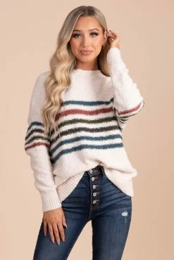 Stacatto Crazy Beautiful Life Striped Pullover Sweater