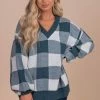 Listicle Sundance Slopes Plaid Sweater - Green