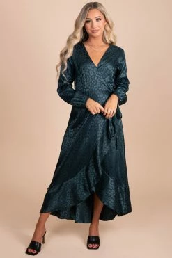 Adele B In The Wild Animal Print Wrap Dress - Dark Green