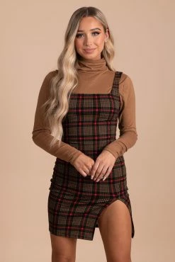 Chocolate Everything Nice Plaid Mini Dress - Black