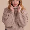 Dreamers All Too Well Cable Knit Sweater - Light Brown